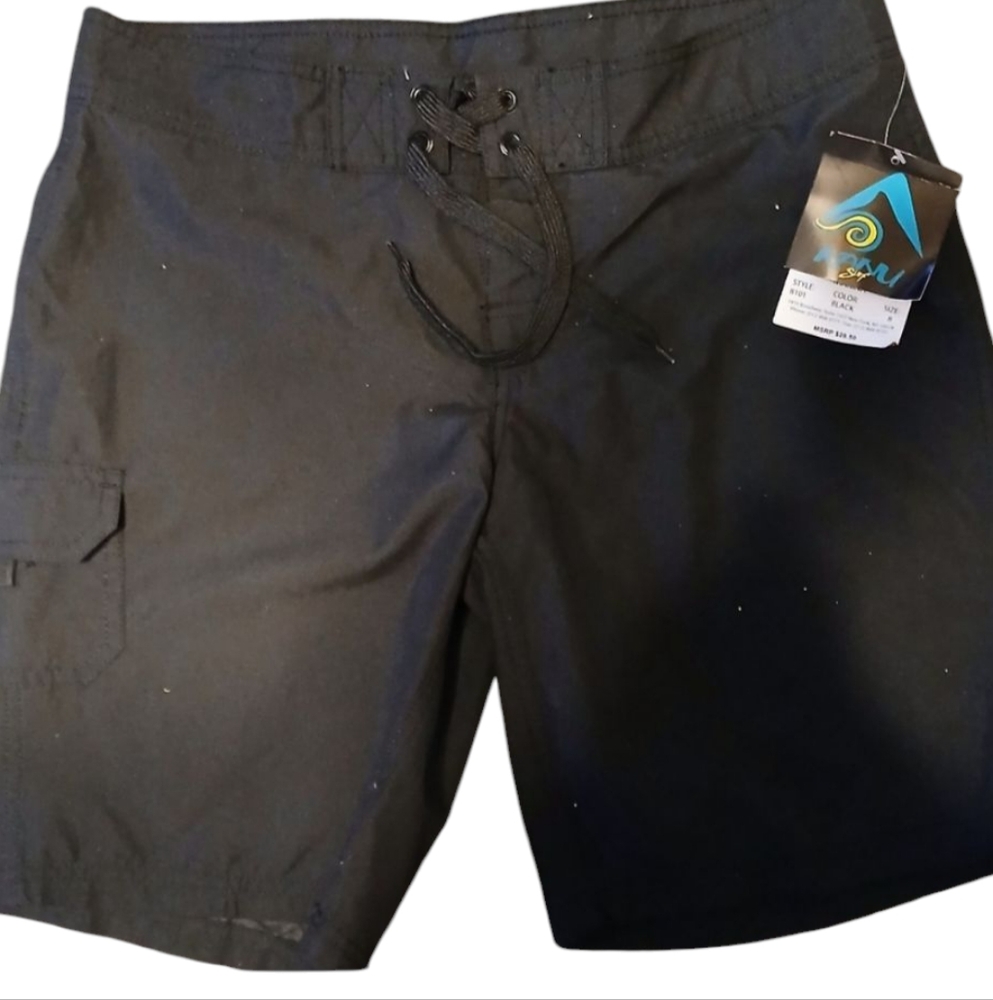 MARINA Black Hybrid Shorts Relaxed Fit